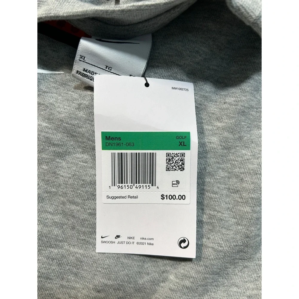 Nike Tiger Woods Golf Sweatshirt Mens XL Grey